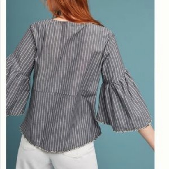 Anthropologie Dolan striped bell-sleeve blouse - Picture 2 of 7